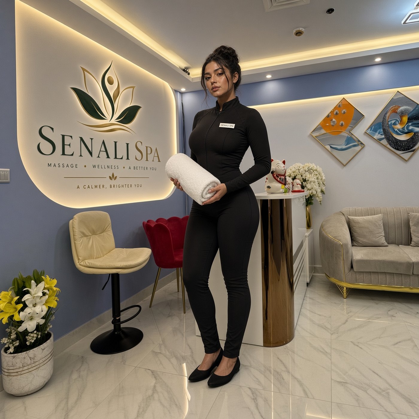 Senali Spa reception in Business Bay Dubai